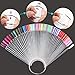 150 Pcs Clear Nail Swatch Sticks with Ring, Fan Shape Nail Art Polish Display Tips, False Nail Sample Sticks, Nail Practice Color Display, Transparent Polish Board for Nails