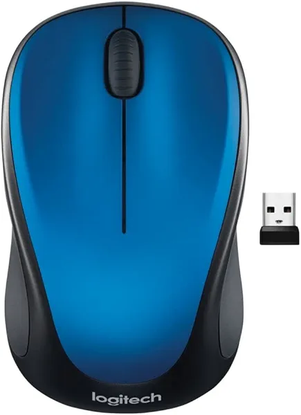 Logitech M317 Wireless Mouse, 2.4 GHz with USB Receiver, 1000 DPI Optical Tracking, 12 Month Battery, Compatible with PC, Mac, Laptop, Chromebook - Blue