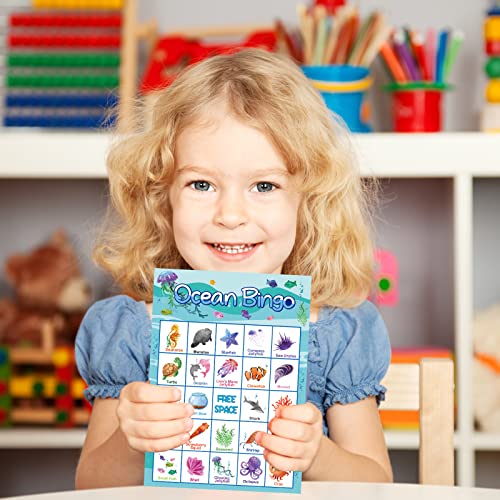 Fancy Land Ocean Bingo Game 24 Players For Kids Under Sea Party Game Supplies #TOP6