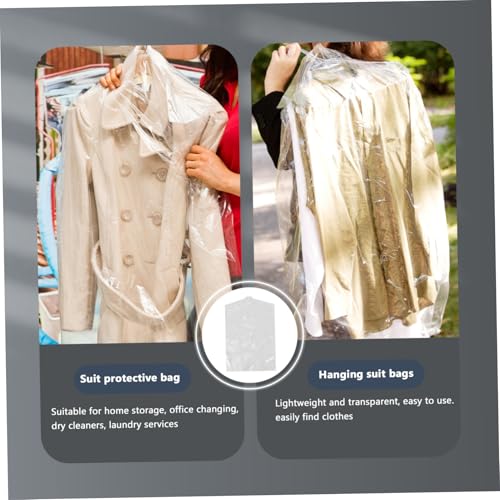 30pcs Clear Hanging Garment Bags for Closet Storage Transparent Dustproof Suit Covers Lightweight Clothing Protectors for Dresses Coats Jackets and Uniforms3