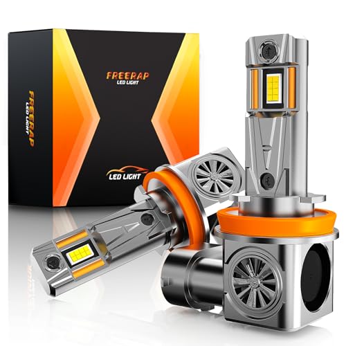 FREERAP H11 Led Bulb 32000LM 6500K Brighter 100W Headlight Bulb with Fan 1:1 Size IP68 Waterproof Plug and Play Easy Installation Pack of 2 (H11/H9/H8)