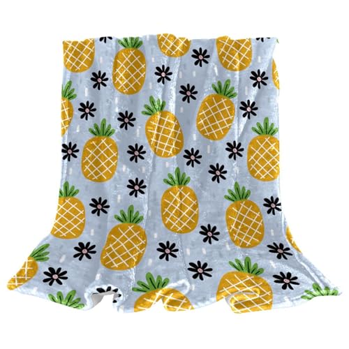 Couverture polaire ananas plaid microfibre doux pour canapé anti-froid - 2