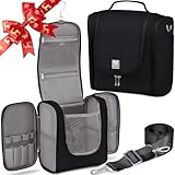 BOACAY Extra Large Hanging Travel Toiletry Bag for Women and Men, Makeup Bag, Bathroom & Shower Organizer Kit for Accessories, Cosmetics, Essentials