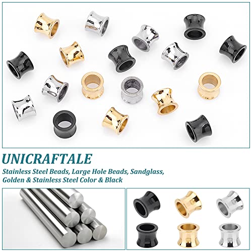Perles à grand trou 7mm UNICRAFTALE en acier inoxydable pour créer un bijou personnalisé unique