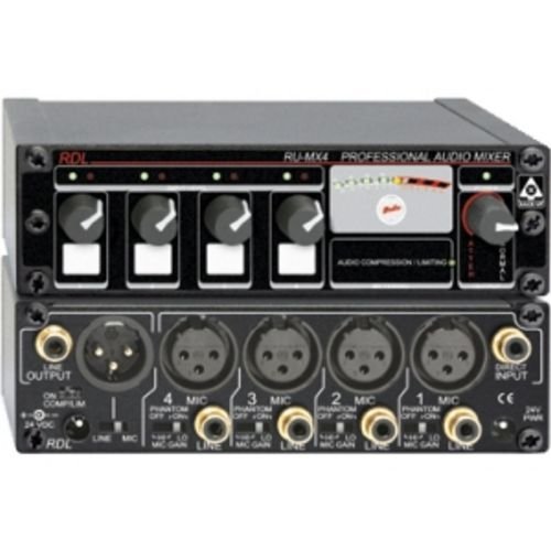 Rdl Ru Mx4 Micline Mixer 4 Ch With Expansion Capability, Switchable 24V Phantom For Each Input - Power Supply Included #TOP2