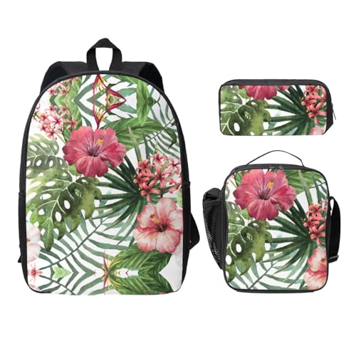 Sac à dos d'école léger 3 pièces avec boîte à déjeuner isotherme et trousse haute résistance