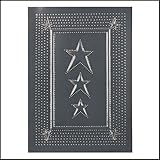 Irvin's Tinware Punched Tin Cabinet Panel Insert, Embossed Star Design, Country Tin Pewter Finish