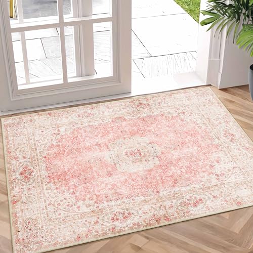Castage Small Rugs 2x3,Pink Rug for Entryway...