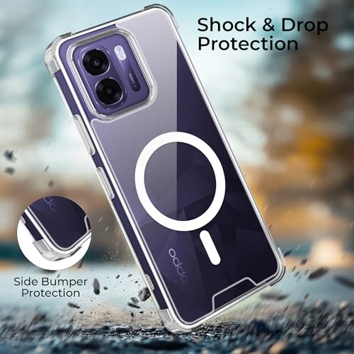 Image of A rtistque Clear Back Cover Case for Oppo K14x 5G / K14 / A6x / A6s 5G | Compatible with Mag-Safe | Premium Cover | Shockproof TPU Bumper | Slim Protective Design | Oppo K14x Back Cover - Transparent