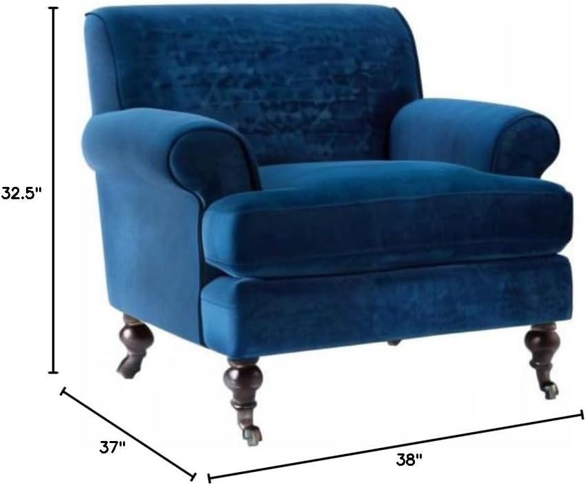 Jennifer Taylor Home Bliss 38" Lawson Living Room Accent Arm Chair with Metal Casters