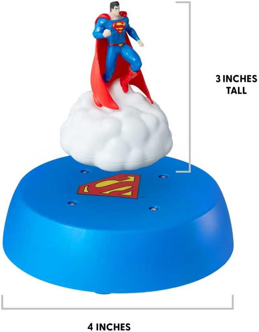 WARNER BROS Officially Licensed Superman Magnetic Floating Collectible Figurine with LED Lights – Levitating Superhero Display for Home Décor & Gifts