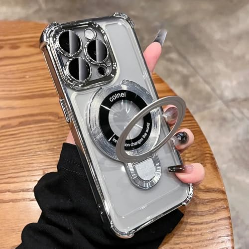 Coque antichoc iPhone 14 Pro transparente finition argent premium