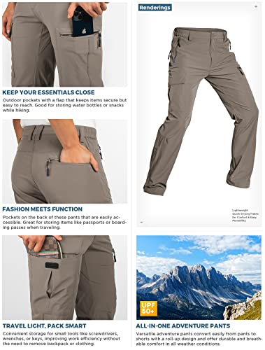 Wespornow Men's-Hiking-Cargo-Pants Lightweight-Quick-Dry-Waterproof-Fishing-Pants For Tactical Outdoor Hunting Camping (Khaki, 36) #TOP5
