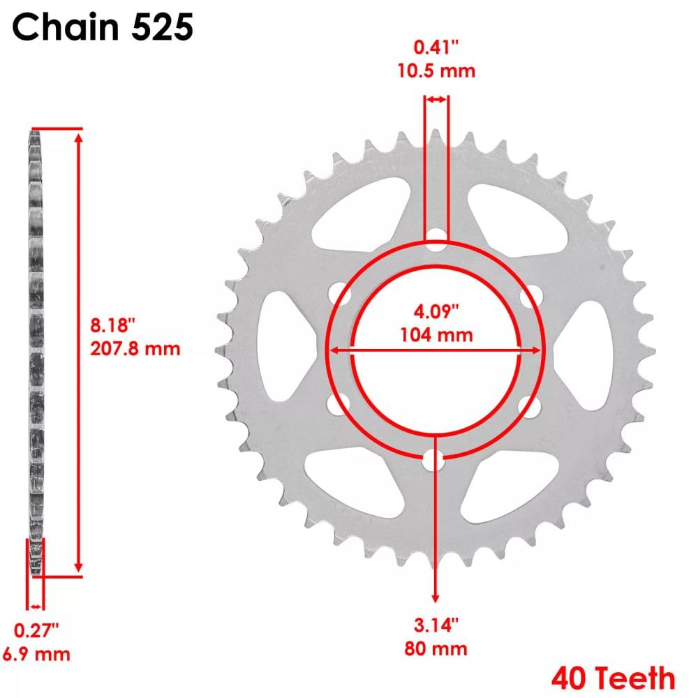 Amazon.com: Durable Red O-Ring Drive Chain & Sprockets Kit