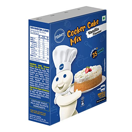 Image of Pillsbury Cooker Cake Mix, Vanilla, 159 gm x Pack of 4, 636 gm