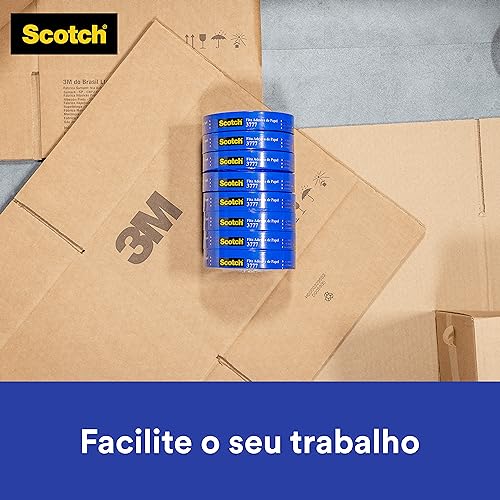 Scotch, 3M, Fita de Empacotamento, Papel Liso, 24mm x 50m, 8 rolos