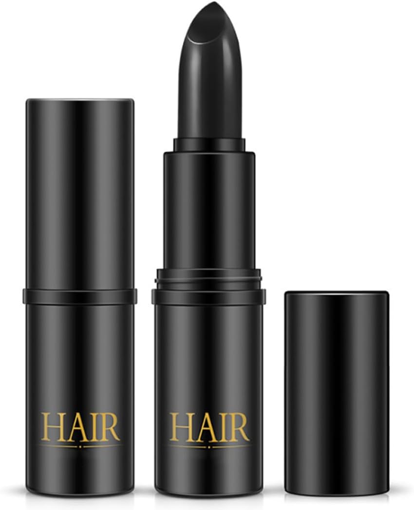 1PC Temporary Hair Color Modified Cream Color Repair Stick Hair Line Concealer Portable Hair Dye Kit Root Cover Up For Modify Your Hair Color(Black) 111
