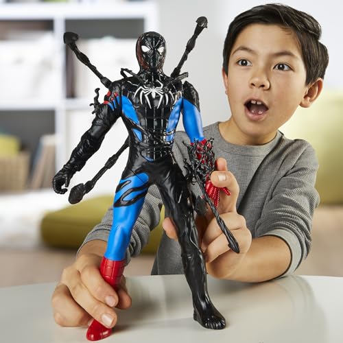 Marvel Spider-Man VenomVersus, Figurine Spider-Man Métamorphose Liquide avec Accessoires, Noir