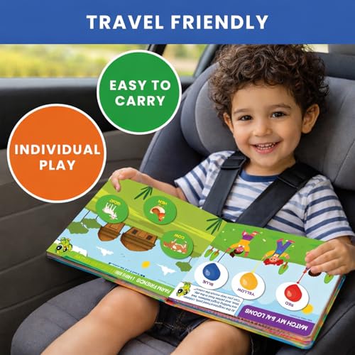 Image of SparkLPlay Flash Card & Busy Book Learning Activities for Kids Ages 1-3 | Gift for Boys & Girls | Learn - Colors, Animals, Shapes, Habitats, Daily Routine, & Life Skills