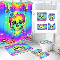 Rideau De Douche Halloween - Motif Squelette Ou Chat Sorcière - 180x180 Cm - PEVA Imperméable Anti-moisissure - Avec 8 Crochets
