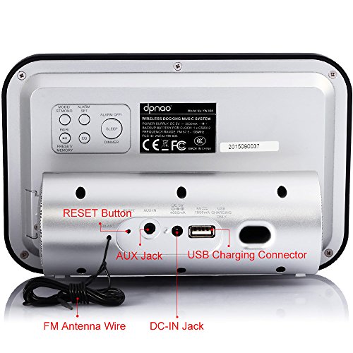 dpnao 5 in 1 iPhone Charger Dock Station with Alarm Clock FM Radio