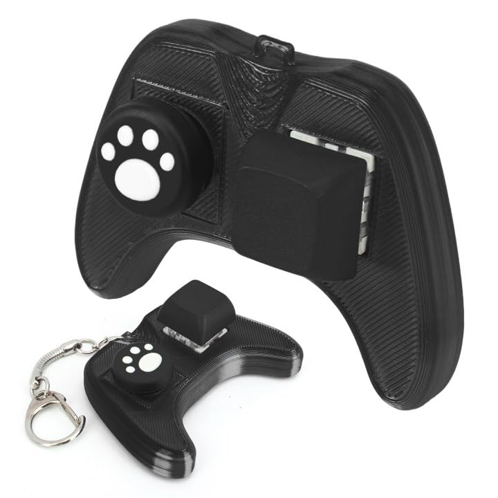 Micscrew Keyboard Fidget Clicker Toy, 3D Printed Black Fidget Toys for Adult to Relief Stress,Keyboard Keychain for Release Stress Pass The Time