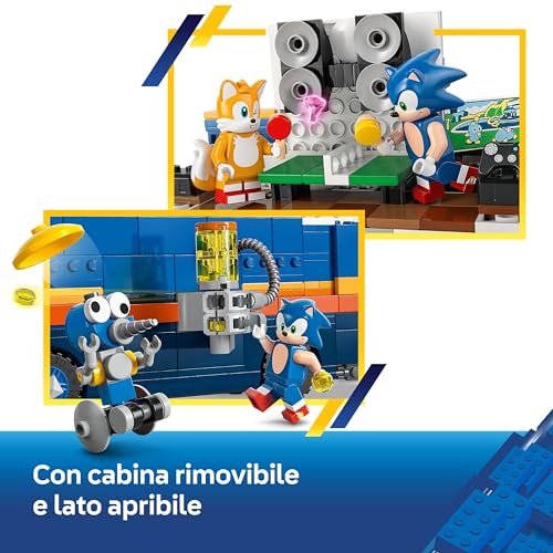 Sonic the Hedgehog Camion di Comando Team Sonic - Giocattolo Interattivo con Macchina ATV e 5 Figure tra cui Tails - Regalo per Bambini, Bambine e per i Fan dei Videogiochi da 8 Anni - 77006 - Lego - Immagine 5