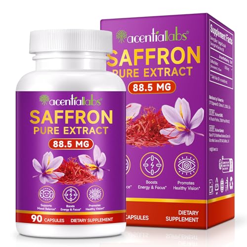 Safran Kapseln Liposomale Safran Extrakt Kapseln 88.5 Mg - Unterstützt Das Emotionale Gleichgewicht Steigert Energie Und Konzentration Fördert Eine Gesunde Sehkraft 90P