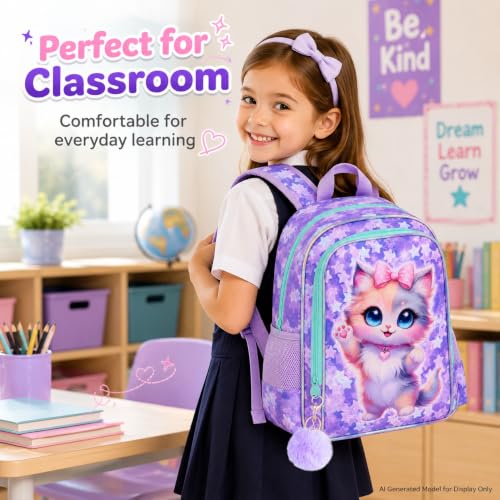 Image of 16 inch Backpack for Girls Boys 4-8, 3Pcs Kids Bookbag Set with Lunch Box, School Bag for Preschool Kindergarten