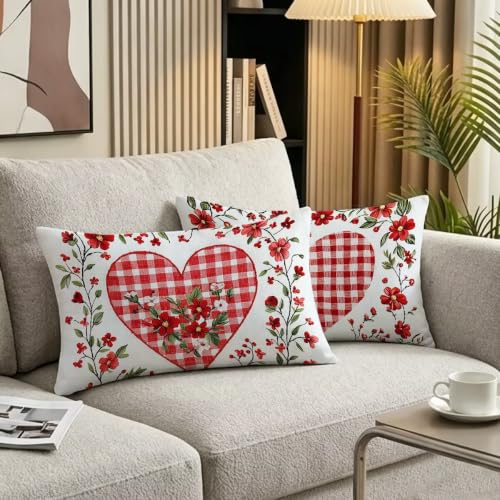 Funda Almohada San Valentín Rectangular Blanca de Terciopelo para Decoración de Dormitorio 4