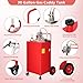Portable 30 Gallon Fuel Caddy with Manual Pump – Durable Red Gas Tank with 4 Wheels for Easy, Spill-Proof Fuel Transfer for Cars, Trucks, Boats, and Mowers
