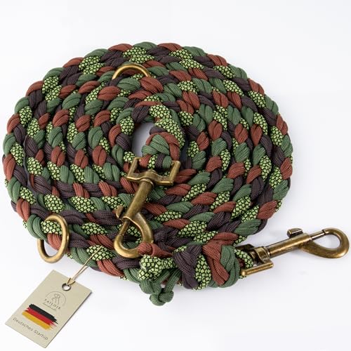 Tailoir Hundeleine 2m geflochten - Leine Hund, Mittelgroße - Große Hunde, Leine verstellbar, Hundeleinen, Dog Leash Führleine, Bissfeste Hundeleine zum Umhängen, Trainingsleine, Freihandleine Paracord