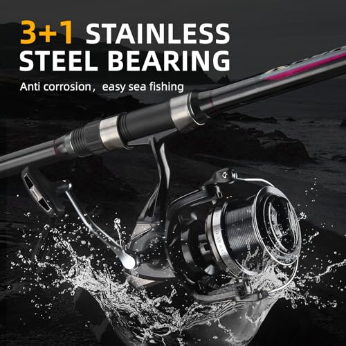 Image of Big Game Surf Spinning Fishing Reel 8000 /12000,20KG Drag Power Backlash-Free Bearings,Metal Reel Seat,Zinc Alloy Gear for Saltwater Inshore and Offshore Fishing