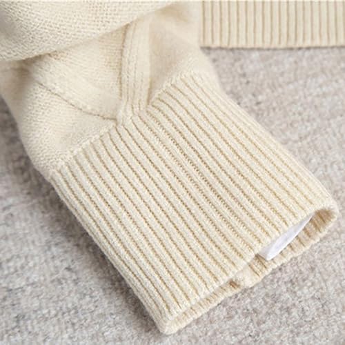 Men's Y2K Solid Color Crewneck Pullover Sweater Chunky Cable Knitted Texture Sweaters Classic Casual Sweaters3