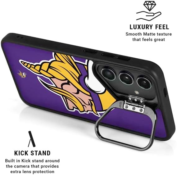 Skinit Kickstand Phone Case Compatible with Galaxy S25 - Officially Licensed NFL Minnesota Vikings Large Logo Design