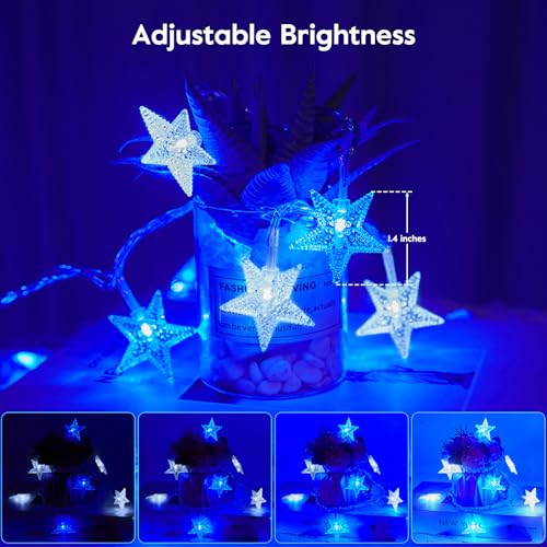 Star String Lights Plug in - 33 ft 100 LED Star Fairy String Lights with Remote and Timer, Waterproof for Bedroom Porch Wedding Party Patio Garden Tent Indoor Outdoor Décor, Warm White - Image 7