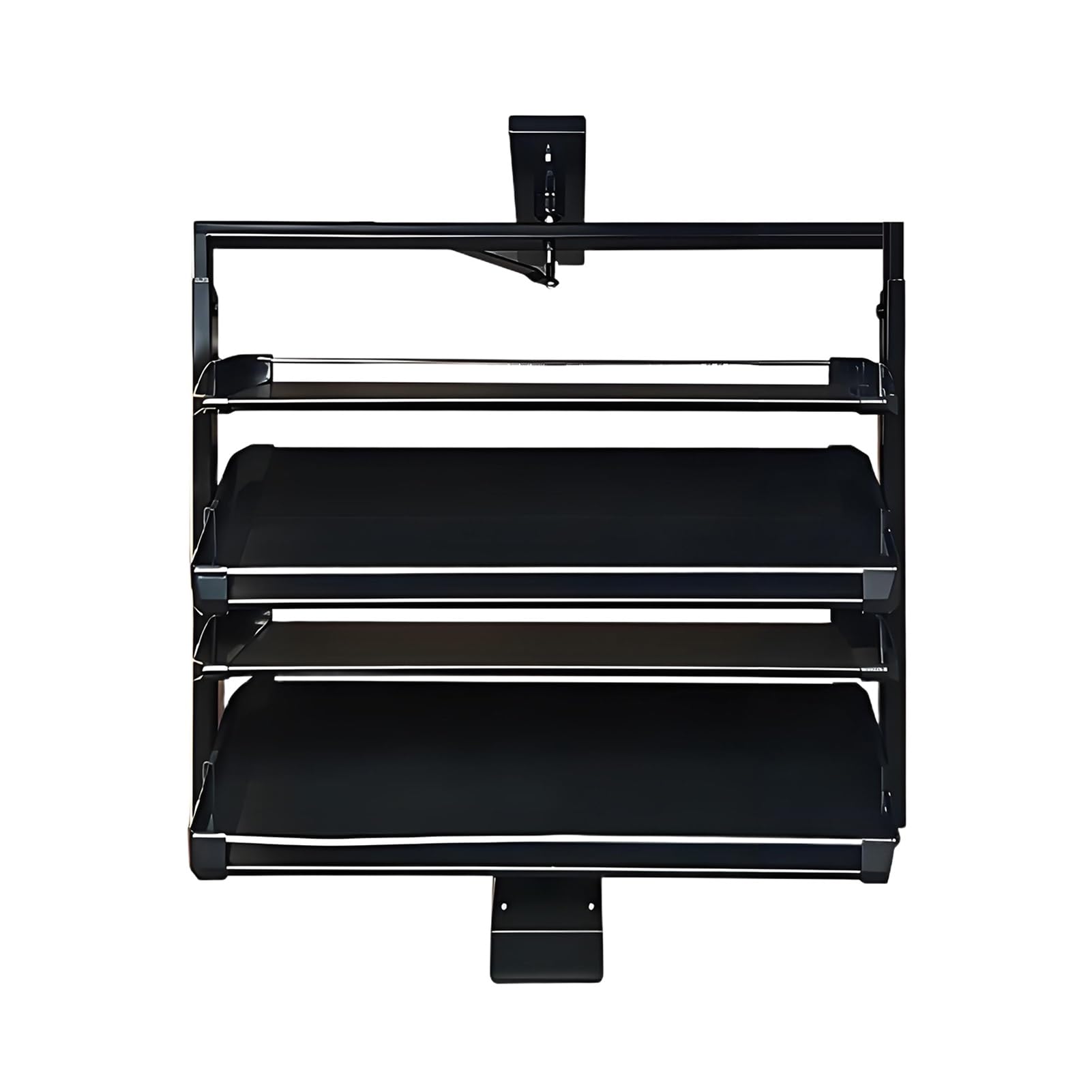 WHGURVH 360° Rotating Shoe Rack Height Adjustable Shoe Orga 4Tier Closet Storage Solution Black Shoe Storage for Wardrobe SpaceSaving Design