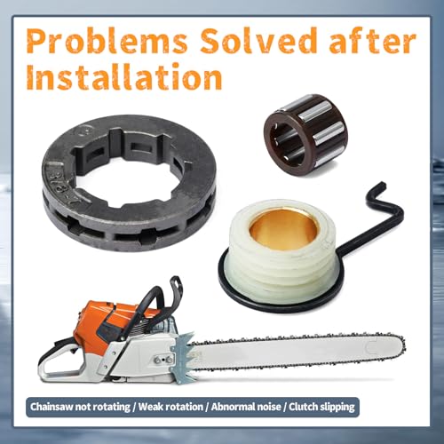 Erchon 11280071000 Clutch Drum Bearing Sprocket Rim Worm Gear Kit Compatible with Stihl 044 046 MS341 MS361 MS362 MS362C MS380 MS381 MS440 MS441 MS460 Chainsaw, Replace 11351602050 11286472400 - Thumbnail 6