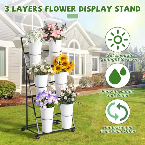 Invech Présentoir à fleurs haut de gamme design géométrique noir