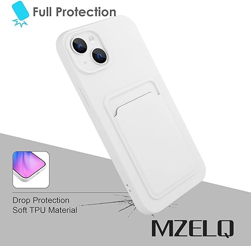 Miniatura 6 de MZELQ Funda de silicona compatible con iPhone 15 2023, funda protectora de cámara para tarjeta+protector de pantalla, funda con ranura para