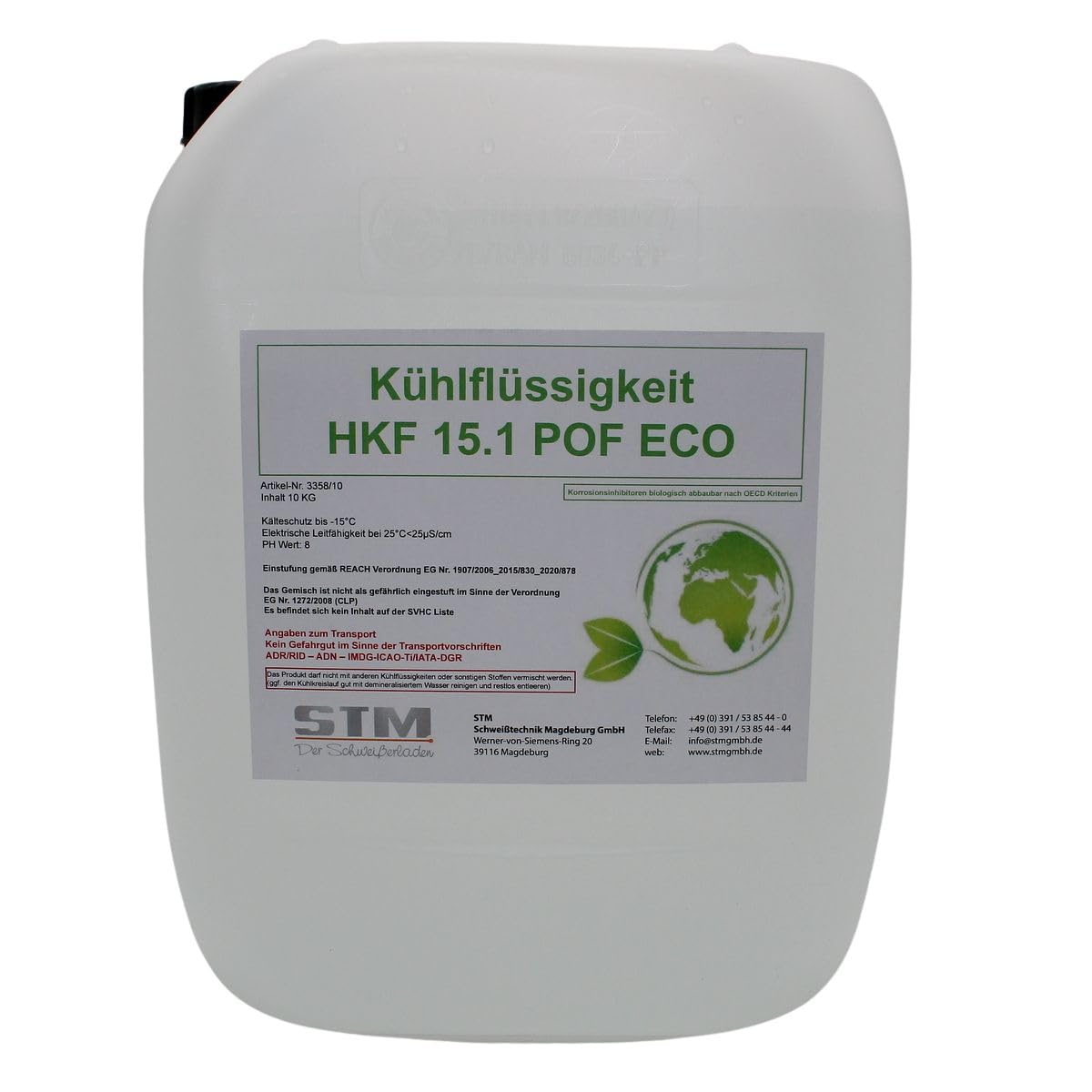 Liquide de refroidissement HKF 15.1-POF Eco Liquide de refroidissement Poste à souder Respectueux de l'environnement 10 l