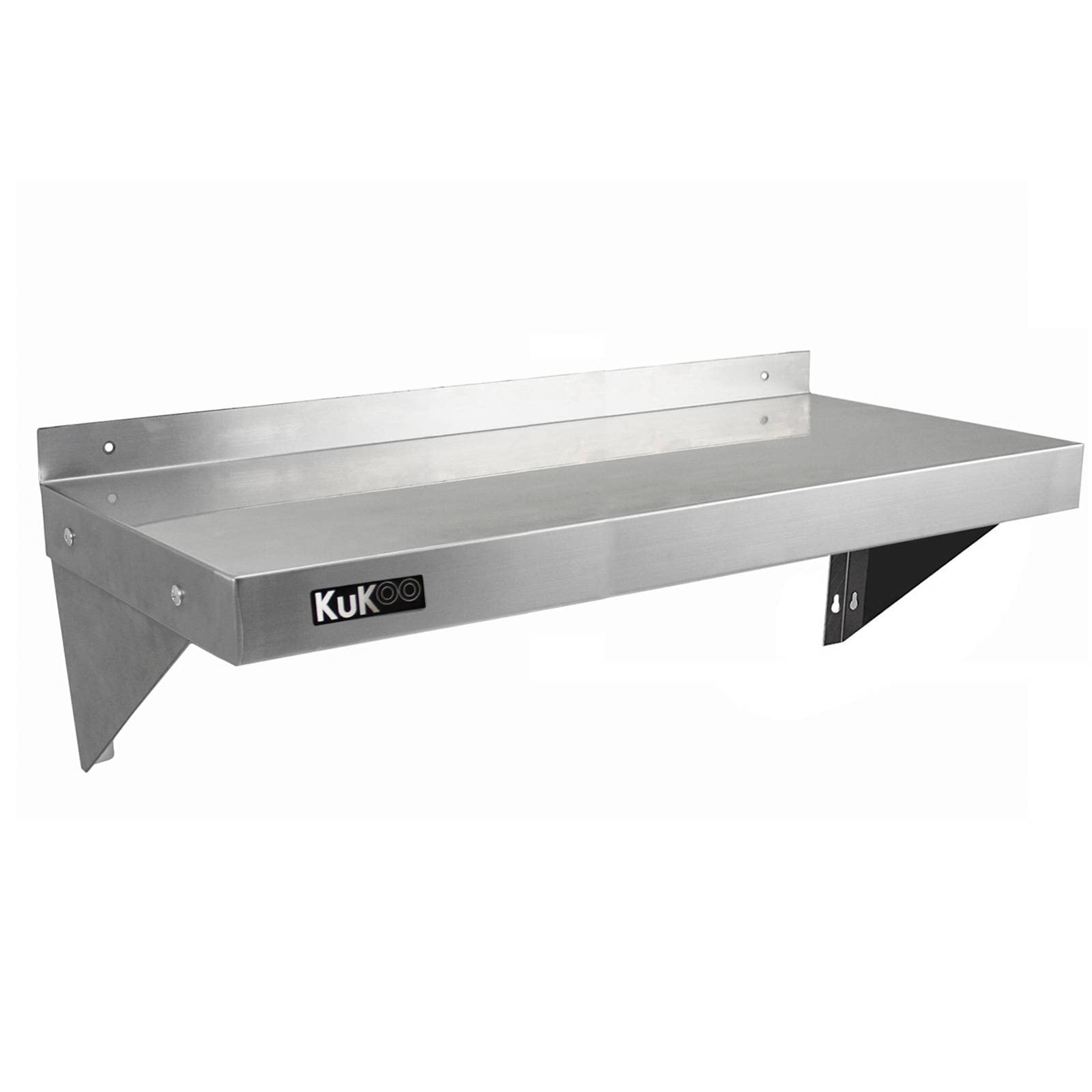 KuKoo - Estantería de Pared de Acero Inoxidable para Cocina, Resistente a la corrosión y Libre de Microfibra, 1000 mm x 300 mm