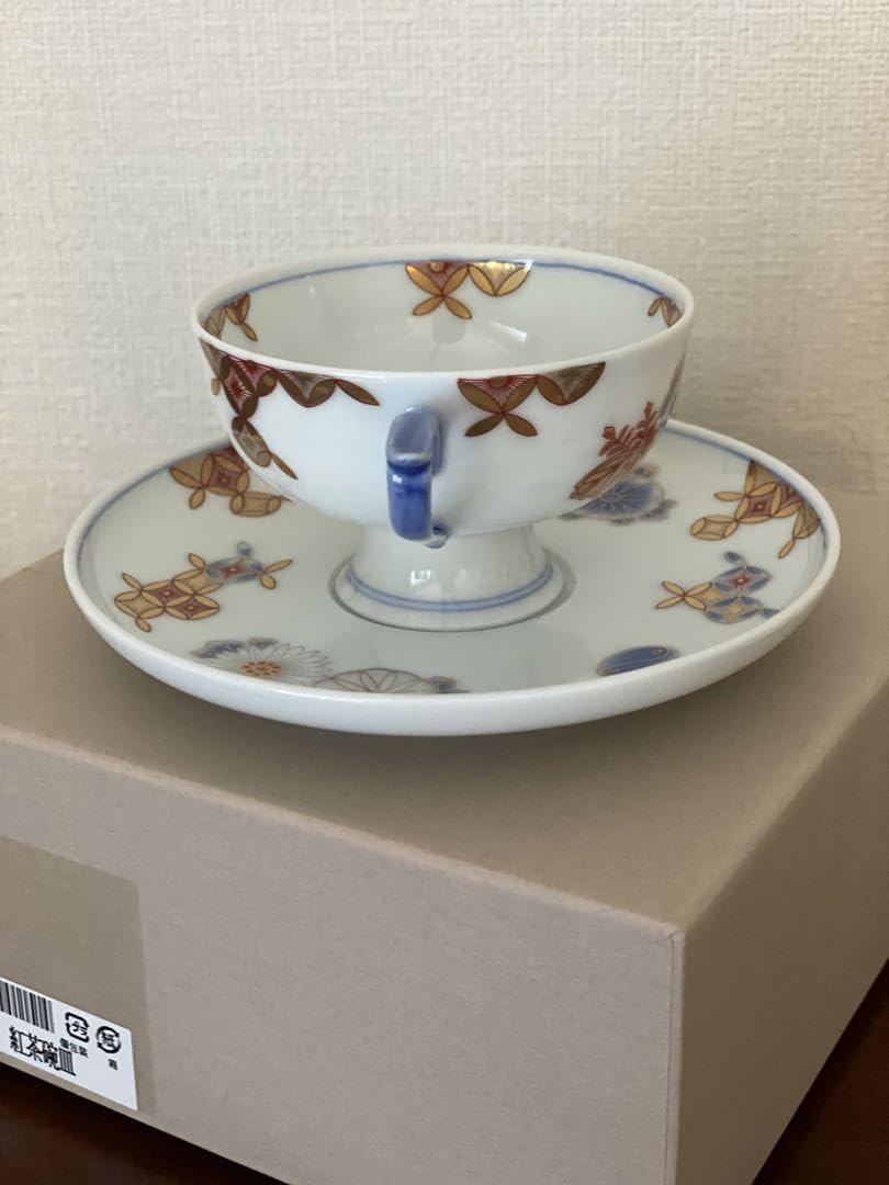 Amazon | 有田焼 深川製磁 菊七宝 珈琲碗皿 1客 | ノーブランド品 