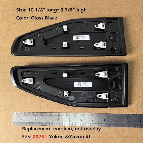Image of 2pack OEM 2025 2026 Duramax Vent Emblem 3.0L Right Left 3D Badge Replacement for Yukon and Yukon XL Denali At4 (Gloss Black Red)
