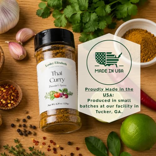 Image of Lesley Elizabeth Thai Curry Seasoning Blend - Bold Thai Spices & Aromatics All-Purpose Spice Mix for Curries, Stir-Fries & Marinades