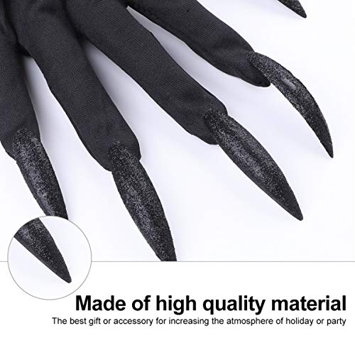2 pares de luvas para fantasia de Halloween da Artibetter com unhas arranhadas e unhas para fantasia