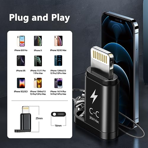 Image of Kinsound USB Type C Female to Lighting Male Adapter Converter with 30W PD Fast Charging Connector for iPhone 13 12 11 Airpods iOS Device