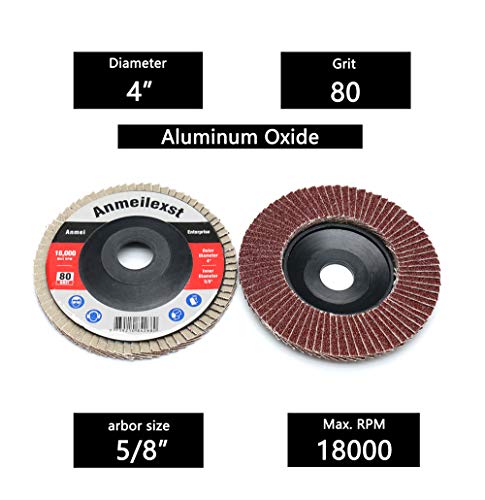 Anmeilexst ATYMP-02 12 Packs 80 Grit High Density Aluminum Oxide Flap Disc Abrasive Grinding Whee thumb #2