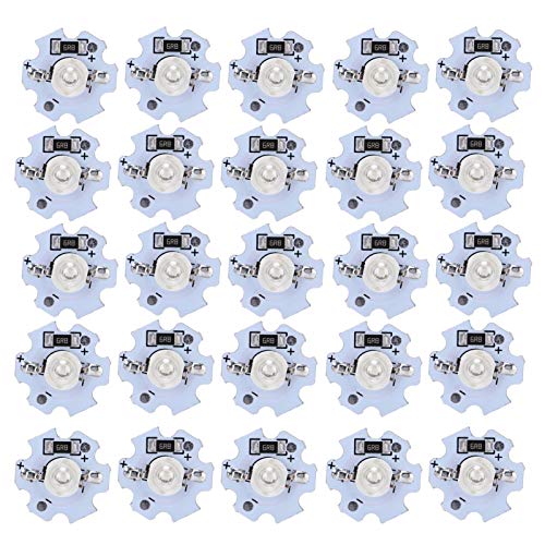 1W 5V LED Chip Bulb, 25Pcs Light Beads 200LM Brightness High Bead Light Source Chip with Aluminum Plate for Floodlight, LED Lamp Chip for DIY Lighting Fixtures (Purple)
