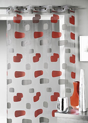 Voilage en organza jacquard et briques coloréesâ€¦